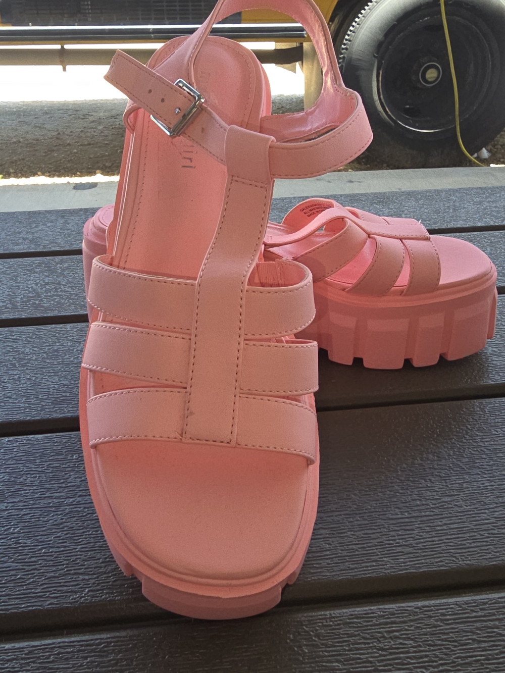 Madden Girl Chunky Platform Sandals in Bubblegum Pink - Picture 3 of 4